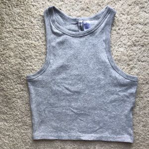 Mock neck racer back cropped tank